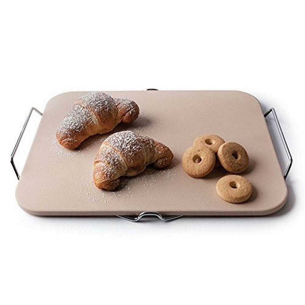 Stone rectangular pizza with wheel and handles Excelsa